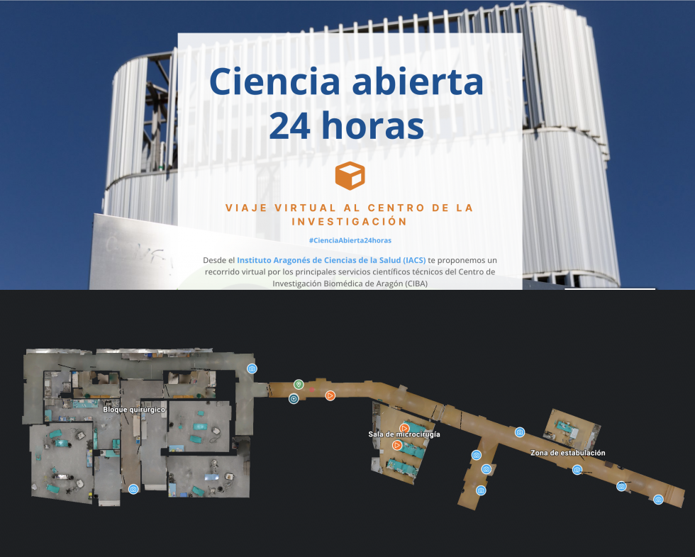 Cabecera de la página web de la visita virtual Ciencia abierta 24 horas